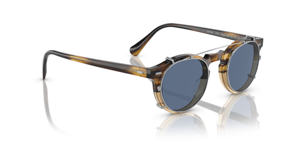 Oliver Peoples Gregory Peck Clip with Silver frame and Blue lenses - Image 4