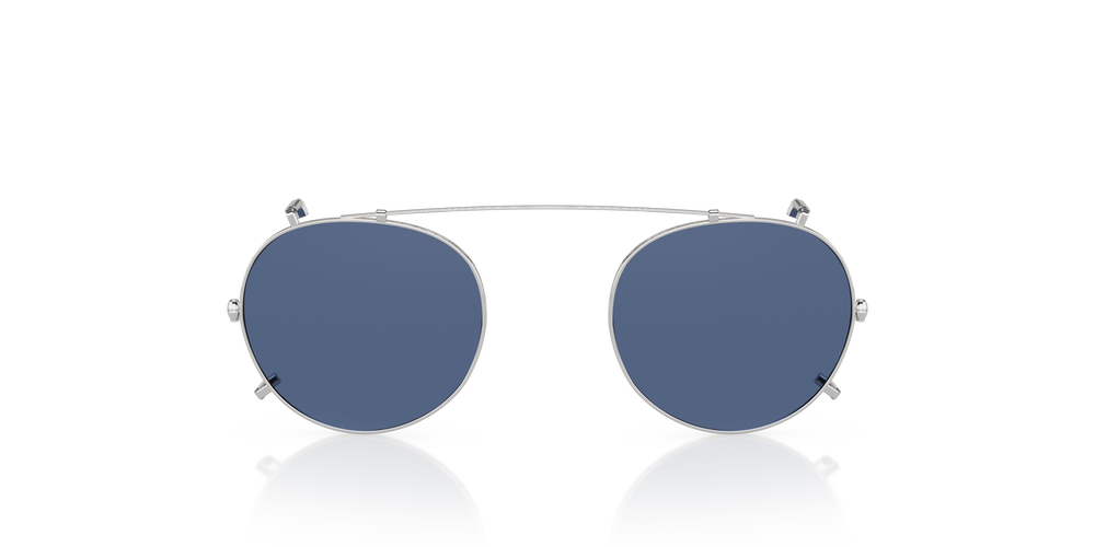 Oliver Peoples Gregory Peck Clip with Silver frame and Blue lenses