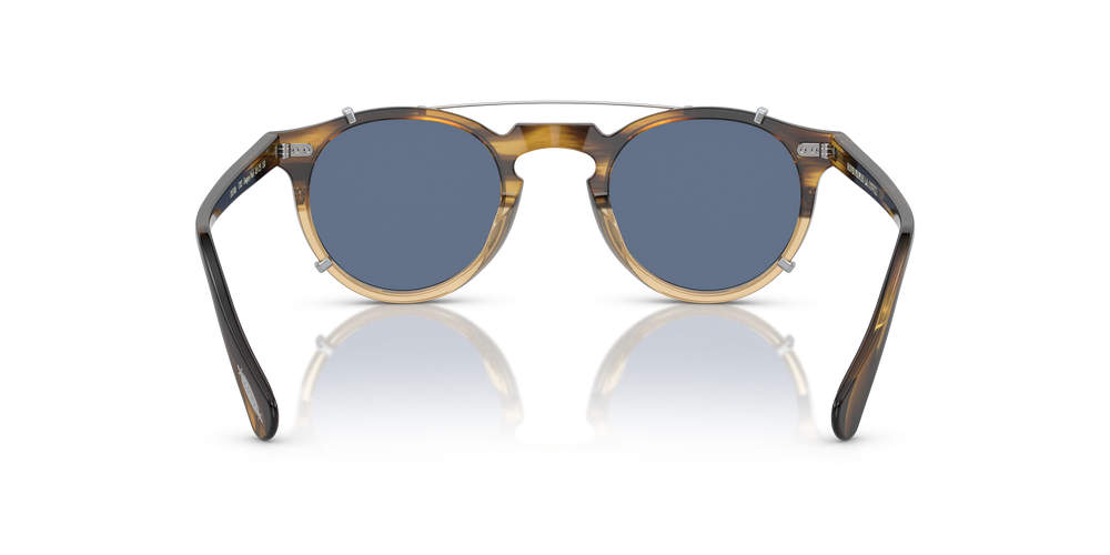 Oliver Peoples Gregory Peck Clip with Silver frame and Blue lenses - Image 6