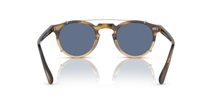 Oliver Peoples Gregory Peck Clip with Silver frame and Blue lenses - Image 6