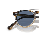 Oliver Peoples Gregory Peck Clip with Silver frame and Blue lenses - Variant