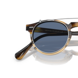Sie Oliver Peoples Gregory Peck Clip mit Silber Gestell und Blau Gläsern - Variant