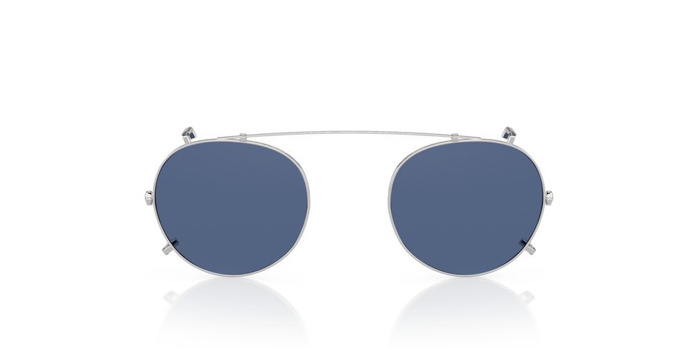 Oliver Peoples Gregory Peck Clip with Silver frame and Blue lenses