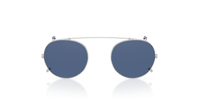 Oliver Peoples Gregory Peck Clip with Silver frame and Blue lenses