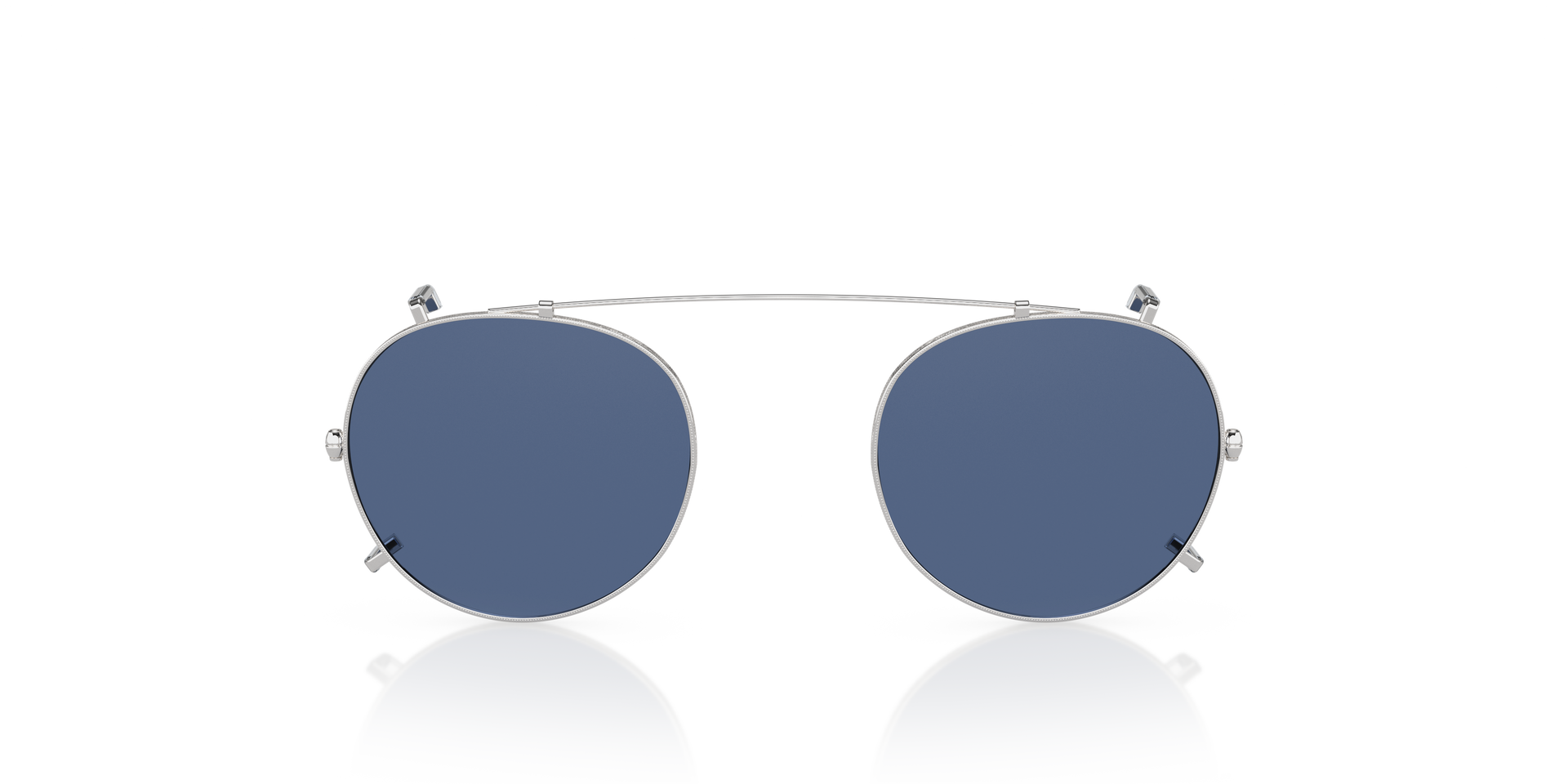 Oliver Peoples Gregory Peck Clip with Silver frame and Blue lenses