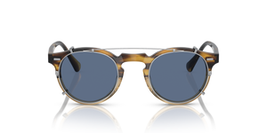 Oliver Peoples Gregory Peck Clip with Silver frame and Blue lenses - Image 3