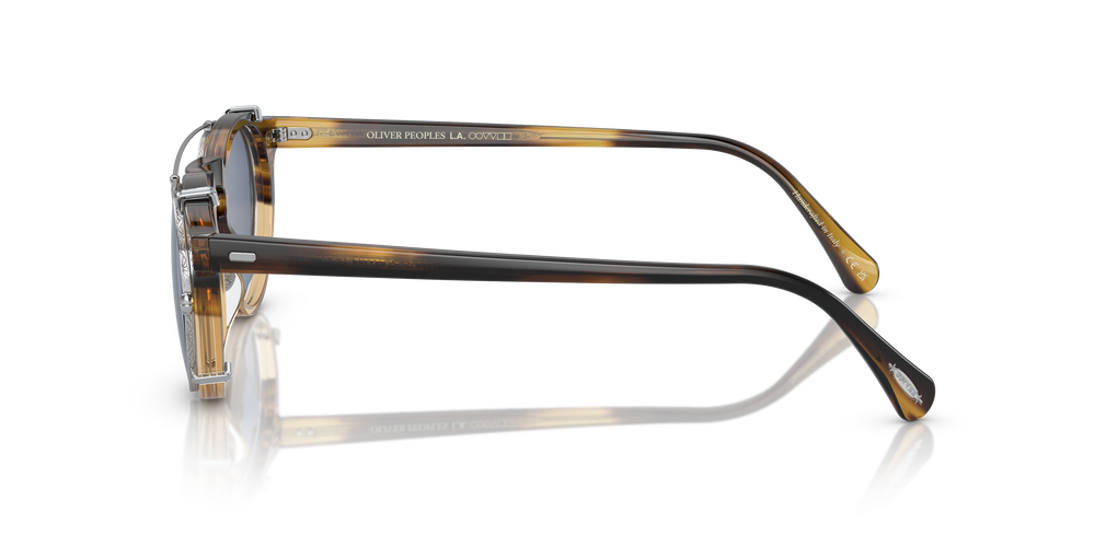 Oliver Peoples Gregory Peck Clip with Silver frame and Blue lenses - Image 5