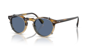 Oliver Peoples Gregory Peck Clip with Silver frame and Blue lenses - Image 2