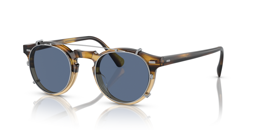 Oliver Peoples Gregory Peck Clip with Silver frame and Blue lenses - image 2