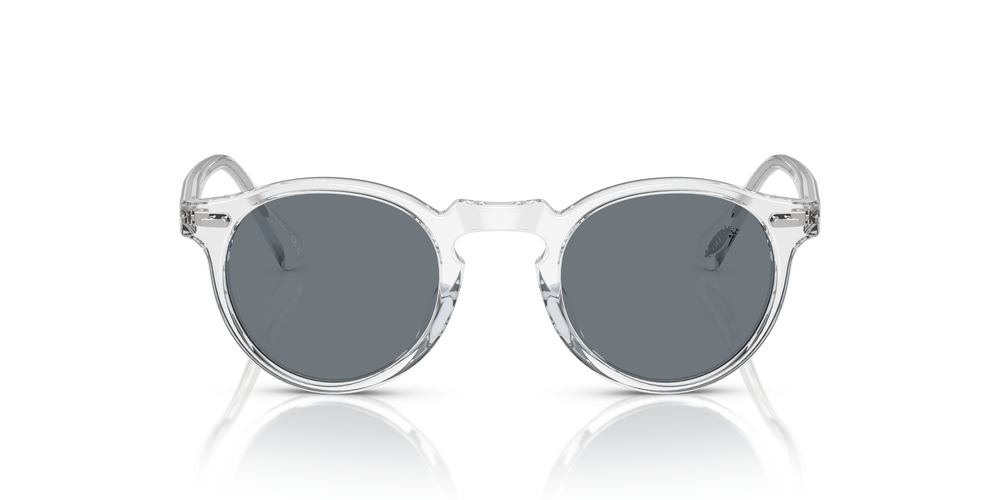 OLIVER PEOPLES 度なし　ライトグレー　サングラス　メガネ Oliver Peoples Gregory Peck Sun with Crystal frame and Blue