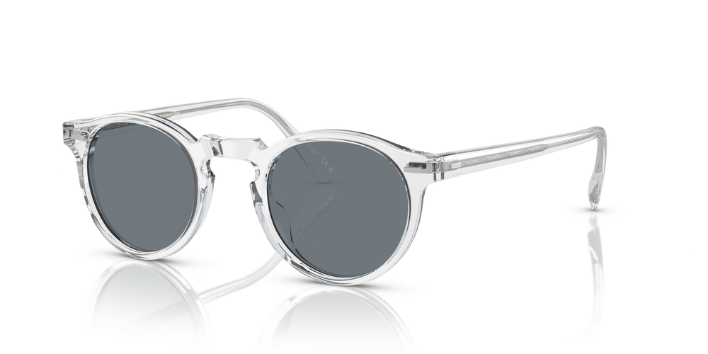 Oliver Peoples Gregory Peck Sun with Crystal frame and Blue lenses - Image 3