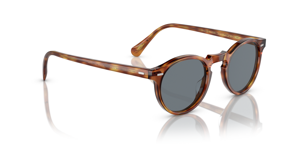 Oliver Peoples Gregory Peck Sun avec une monture LBR semi-mat et des verres Bleu - image 3