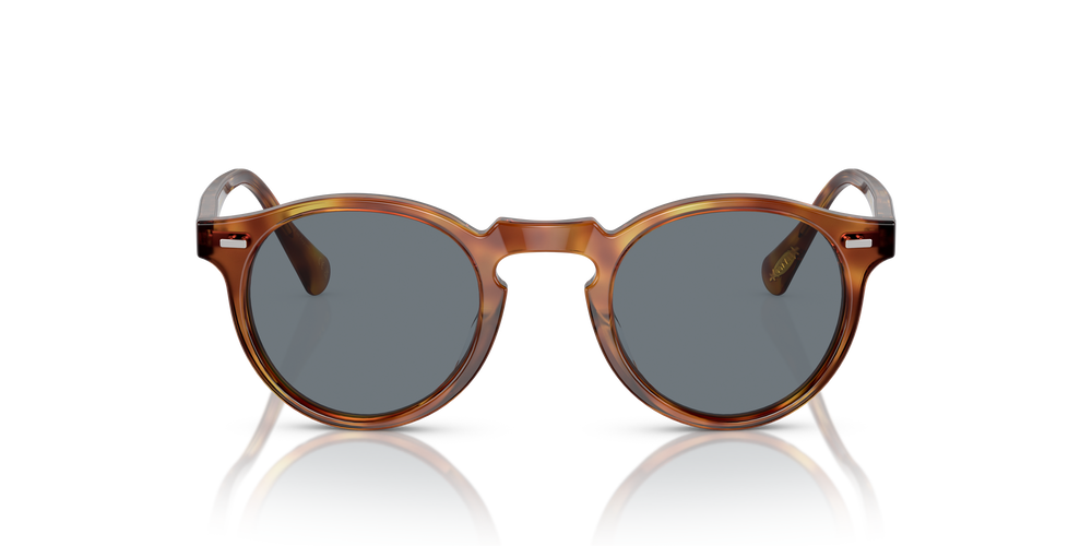 Oliver Peoples Gregory Peck Sun avec une monture LBR semi-mat et des verres Bleu - image 2