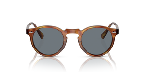 Oliver Peoples Gregory Peck Sun with Semi-Matte LBR frame and Blue lenses - Image 2