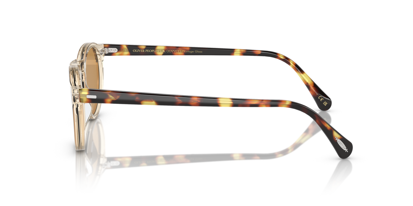 Oliver Peoples Gregory Peck Sun with Buff-DTB frame and Gold lenses - Image Temple