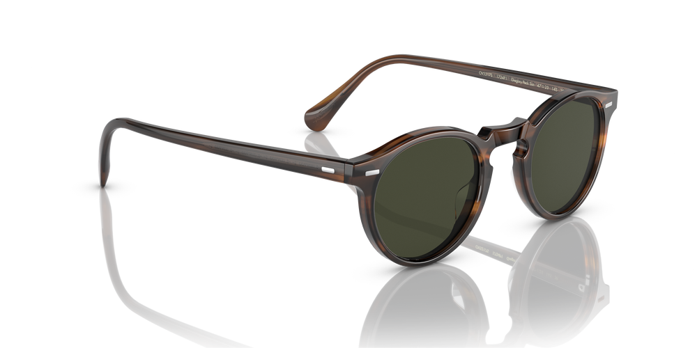 Oliver Peoples Gregory Peck Sun with Tuscany Tortoise frame and Green lenses - Image 3