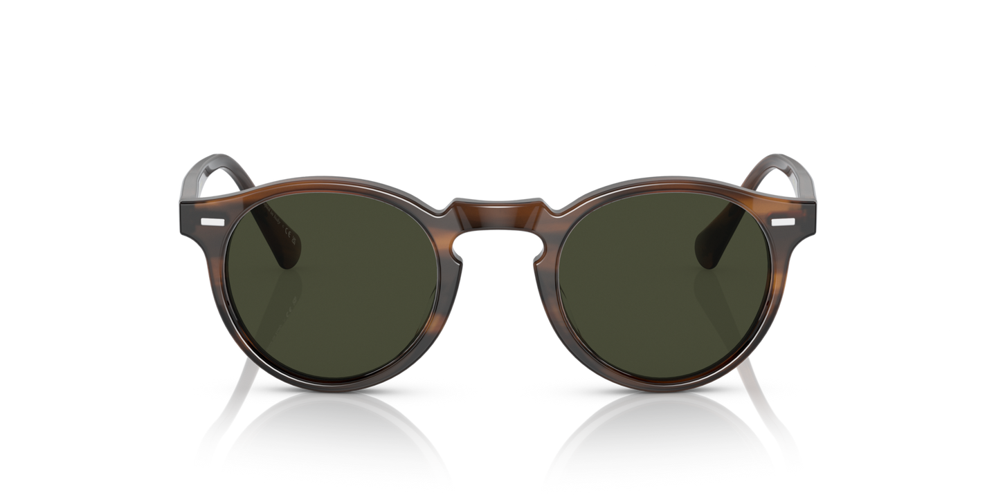 Oliver Peoples Gregory Peck Sun con montatura Tuscany Tortoise e lenti  Verde - Immagine Lenti
