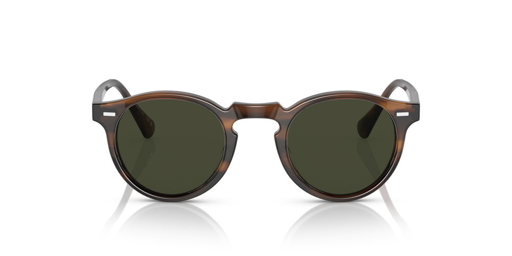 Oliver Peoples Gregory Peck Sun with Tuscany Tortoise frame and Green lenses - Image 2