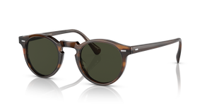 Oliver Peoples Gregory Peck Sun with Tuscany Tortoise frame and Green lenses - Image 1