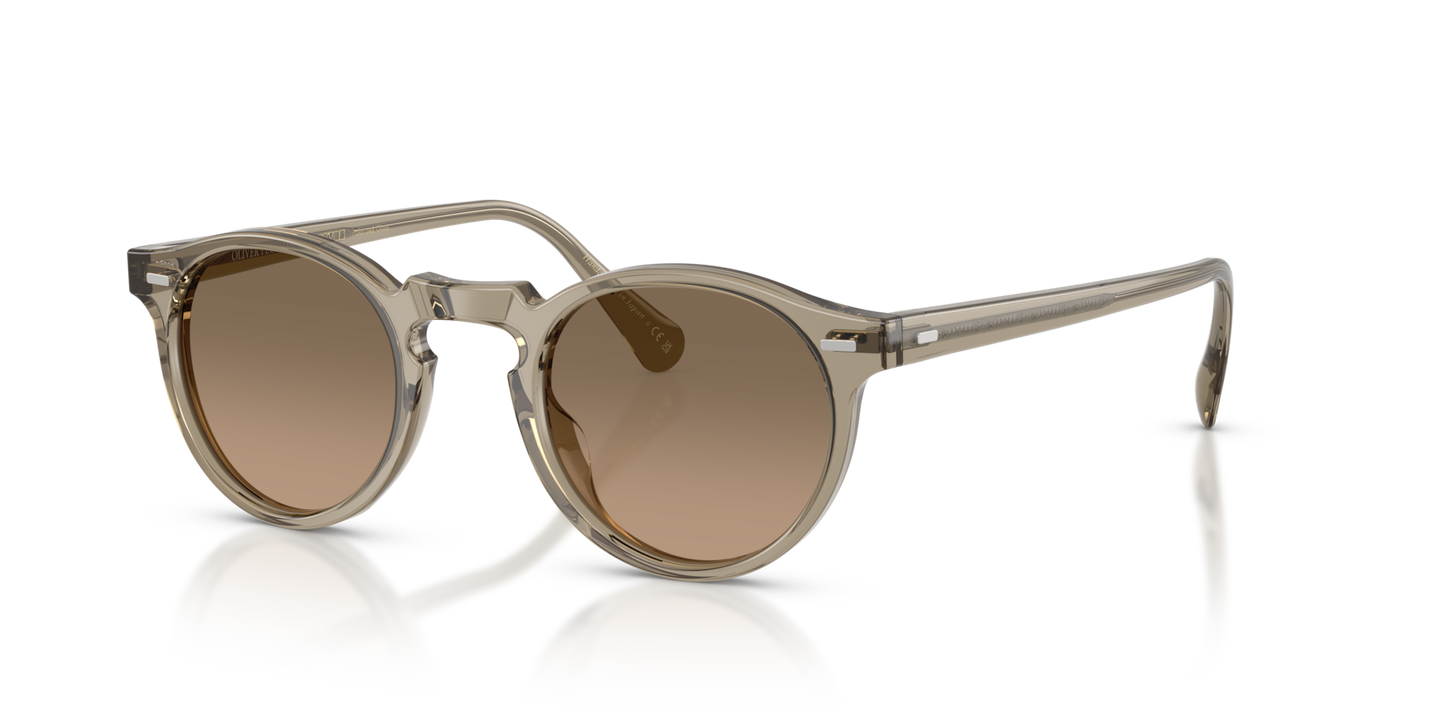 Sie Oliver Peoples Gregory Peck Sun mit Sencha Gestell und Braun Gläsern - Bild Plättchen