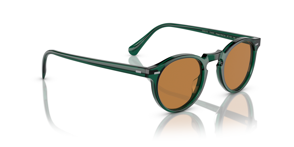 Oliver Peoples Gregory Peck Sun Limited Edition avec une monture Turquoise foncé translucide et des verres Brun - image 3