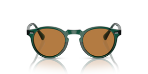 Oliver Peoples Gregory Peck Sun Limited Edition avec une monture Turquoise foncé translucide et des verres Brun - image 2