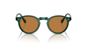 Oliver Peoples Gregory Peck Sun Limited Edition avec une monture Turquoise foncé translucide et des verres Brun - image 2