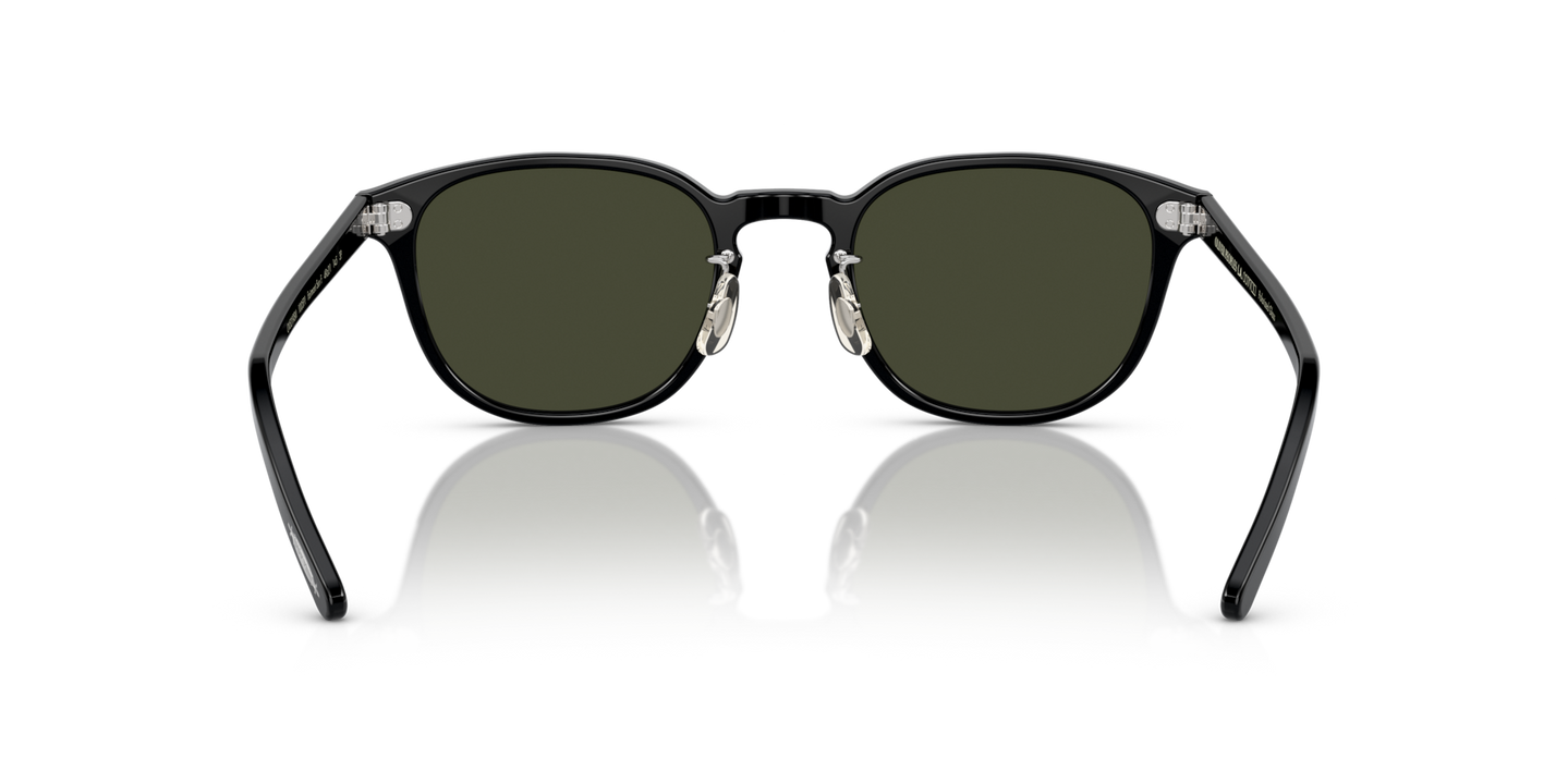 Oliver Peoples Fairmont Sun-F with Black frame and Green lenses - Image Nosepads
