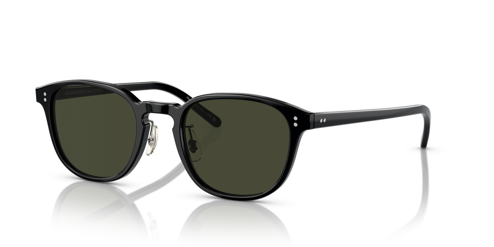 Oliver Peoples Fairmont Sun-F with ブラック frame and グリーン lenses - 画像1