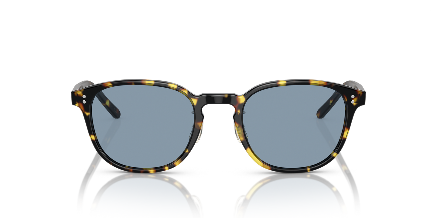 Oliver Peoples Fairmont Sun-F avec une monture Vintage DTB et des verres Bleu - Image Verres