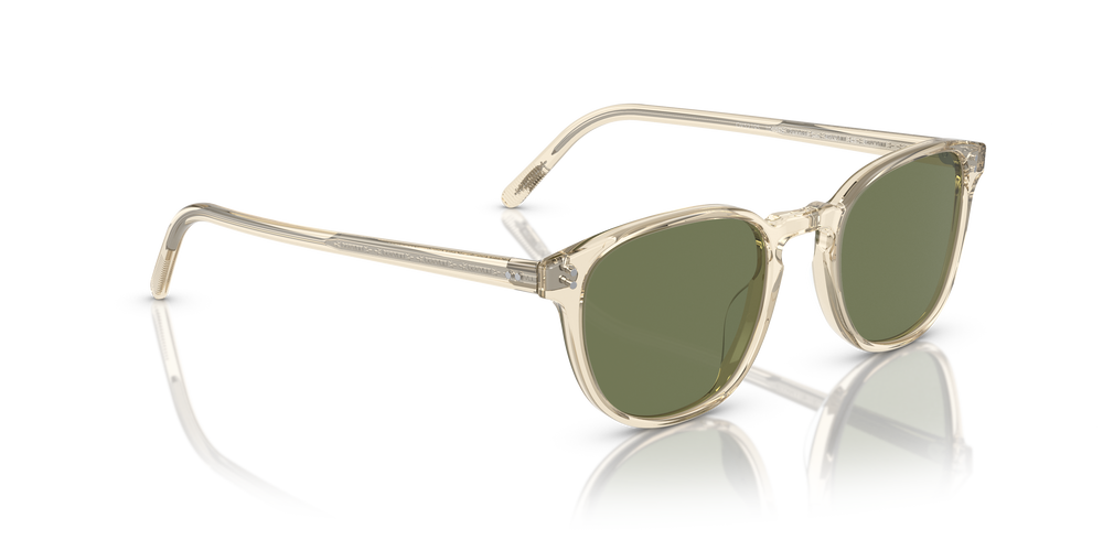Oliver Peoples Fairmont Sun with Buff frame and Green lenses
