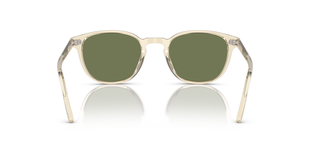 Oliver Peoples Fairmont Sun with Buff frame and Green lenses