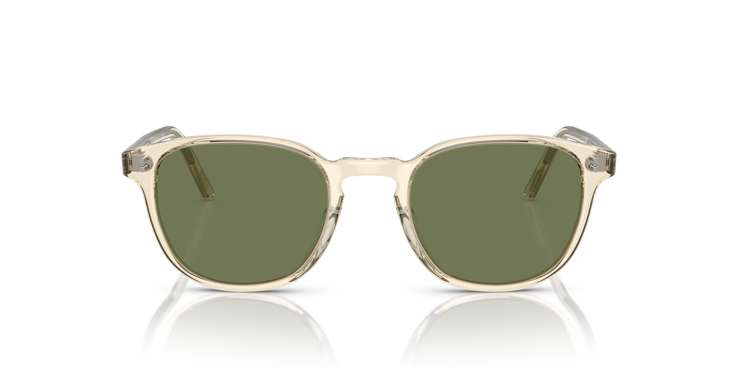 Oliver Peoples Fairmont Sun with Buff frame and Green lenses