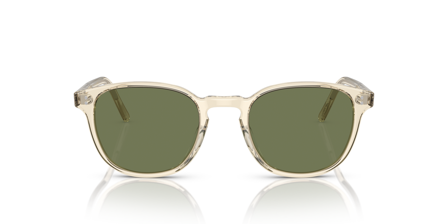 Oliver Peoples Fairmont Sun with Buff frame and Green lenses