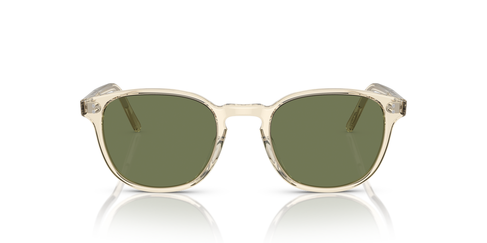 Oliver Peoples Fairmont Sun with Buff frame and Green lenses