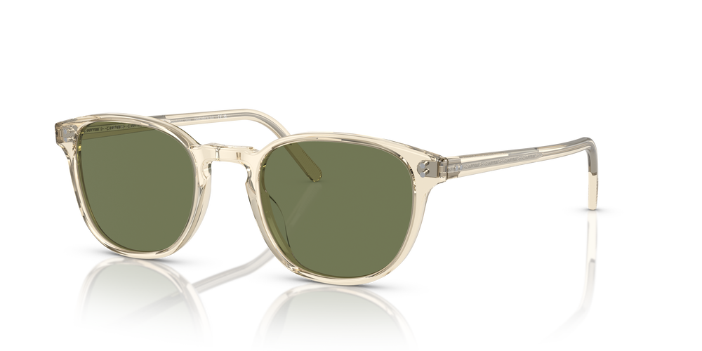Oliver Peoples Fairmont Sun with Buff frame and Green lenses