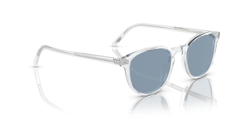 Oliver Peoples Fairmont Sun with Crystal frame and Azure Mirror