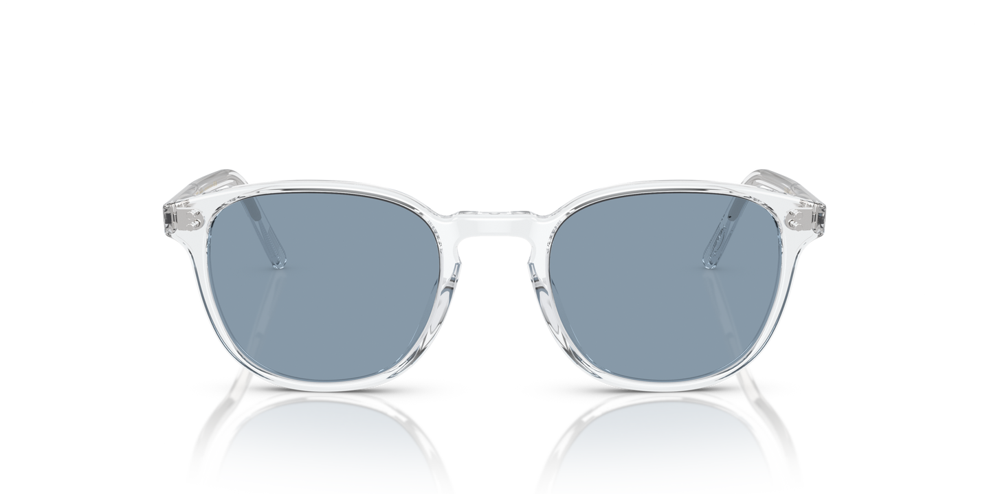 Oliver Peoples Fairmont Sun with Crystal frame and Azure Mirror