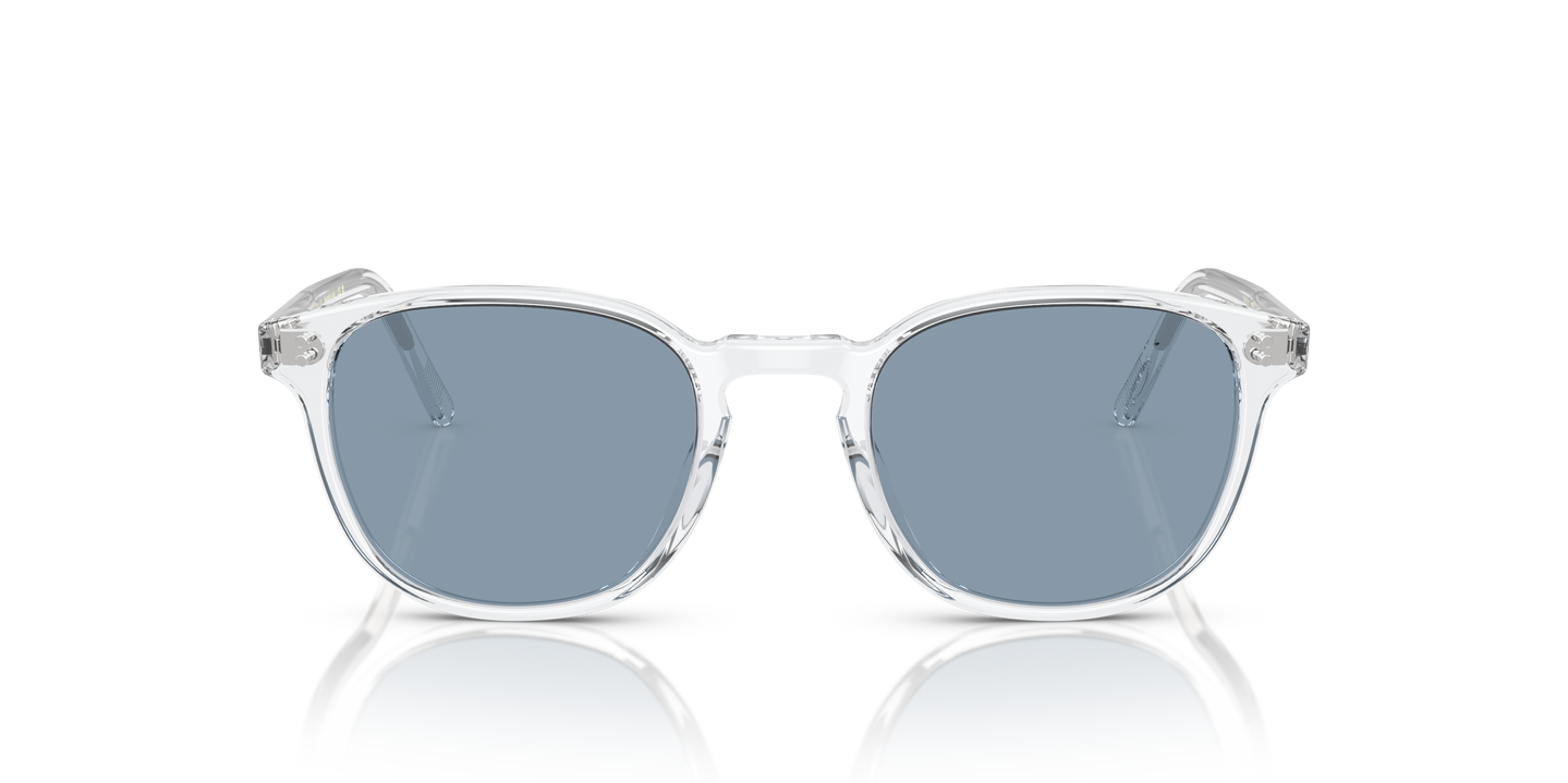 Oliver Peoples Fairmont Sun with Crystal frame and Azure Mirror
