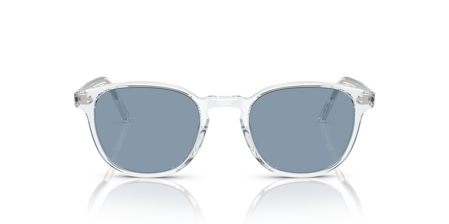 Oliver Peoples Fairmont Sun with Crystal frame and Azure Mirror