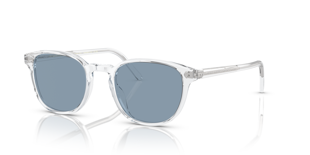 Oliver Peoples Fairmont Sun with Crystal frame and Azure Mirror