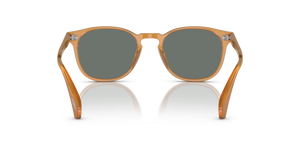 Sie Oliver Peoples Finley Esq. Sun mit Bernsteinfarben Gestell und Blau Gläsern - Das Bild 5
