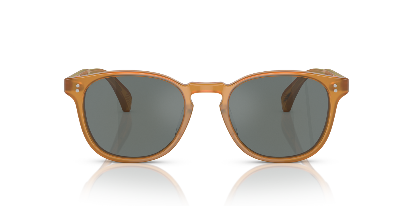 Oliver Peoples Finley Esq. Sun with Amber frame and Regal Blue