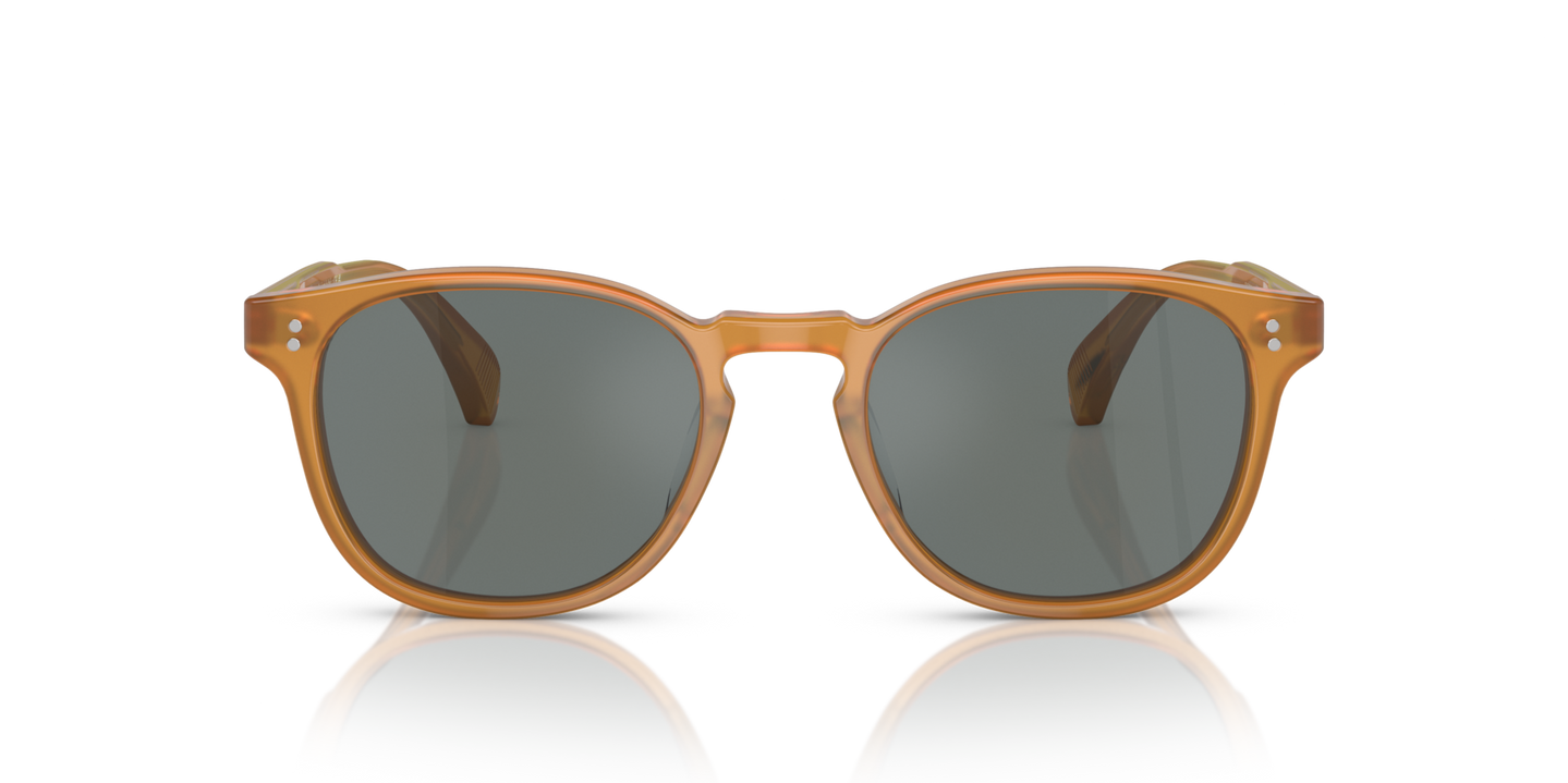 Oliver Peoples Finley Esq. Sun with Amber frame and Regal Blue