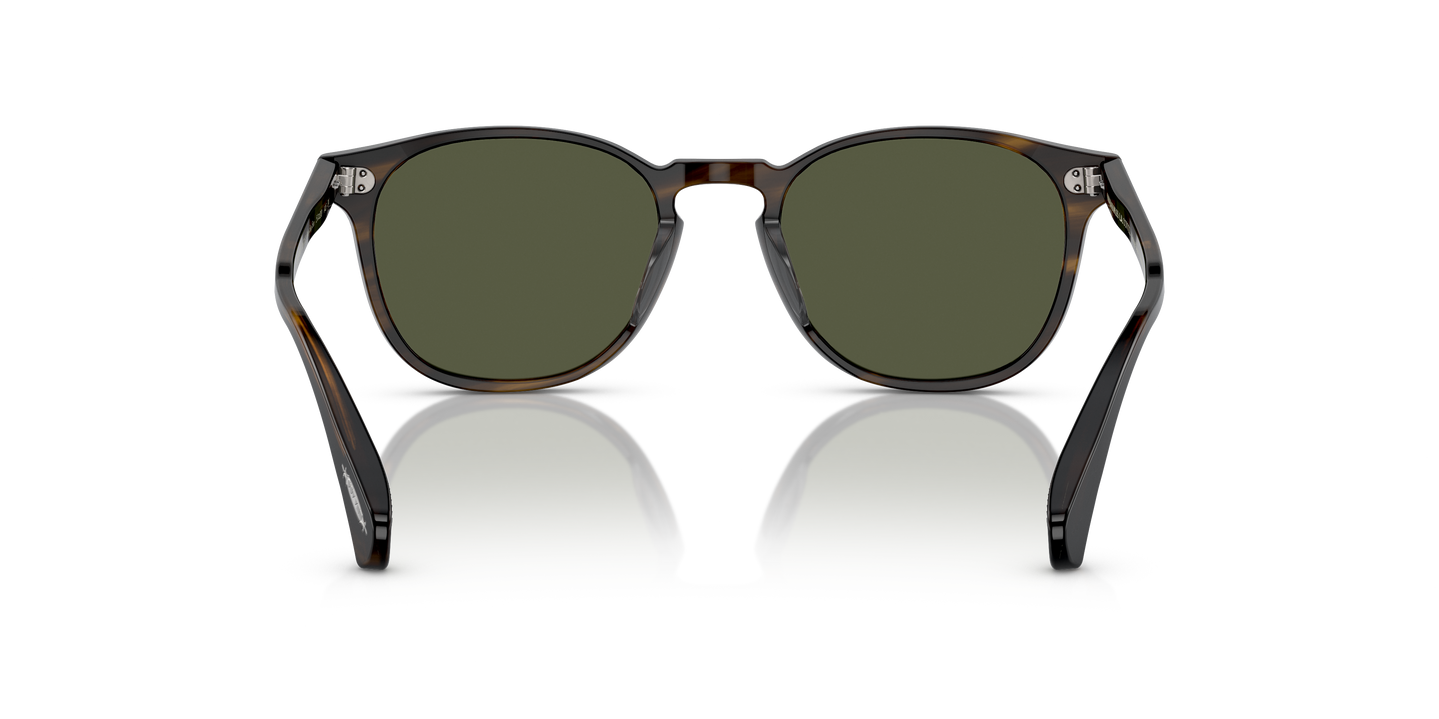 Oliver Peoples Finley Esq. Sun with Bark frame and Green lenses - Image Nosepads