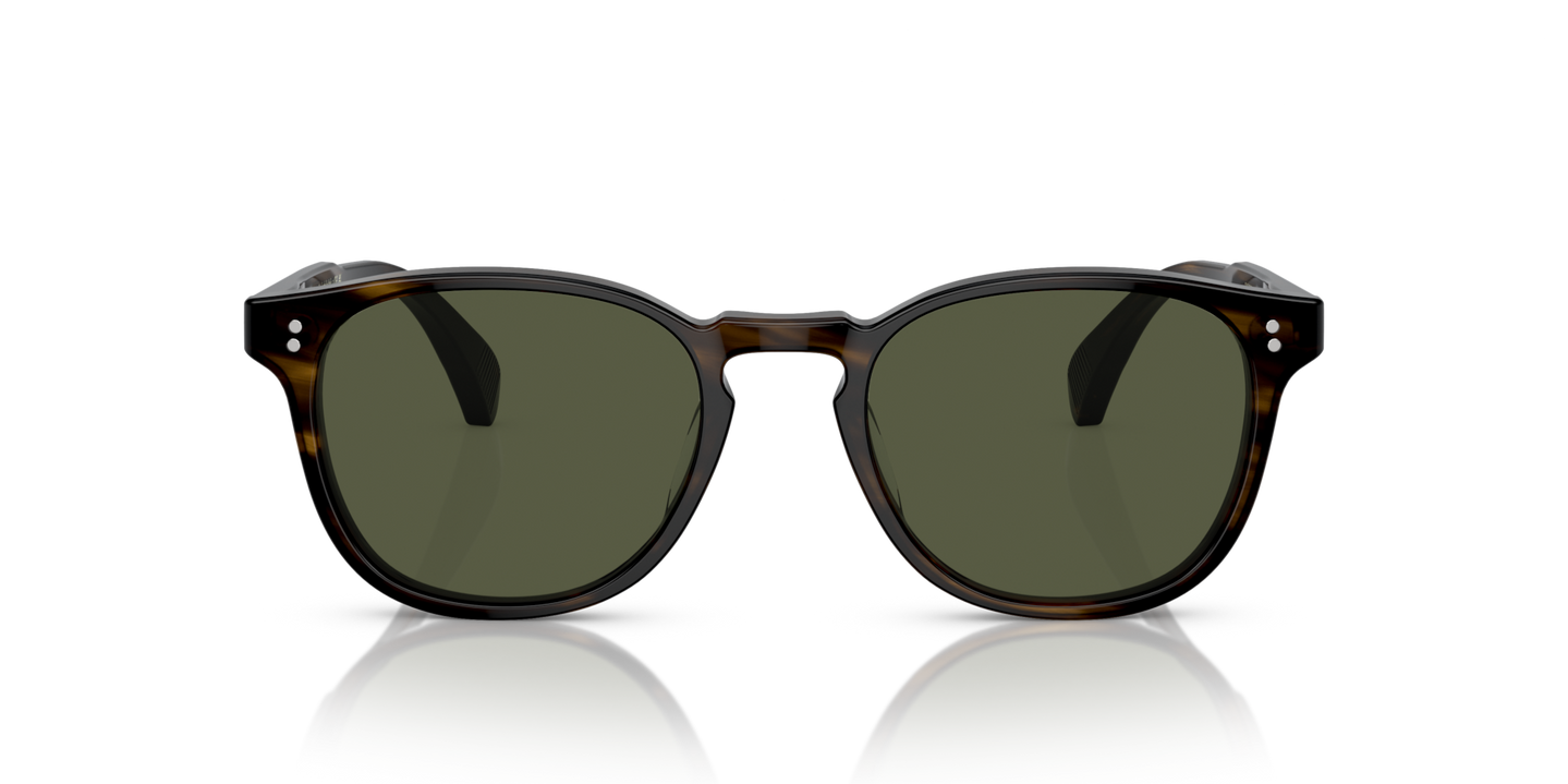 Oliver Peoples Finley Esq. Sun with Bark frame and Green lenses - Image Lenses
