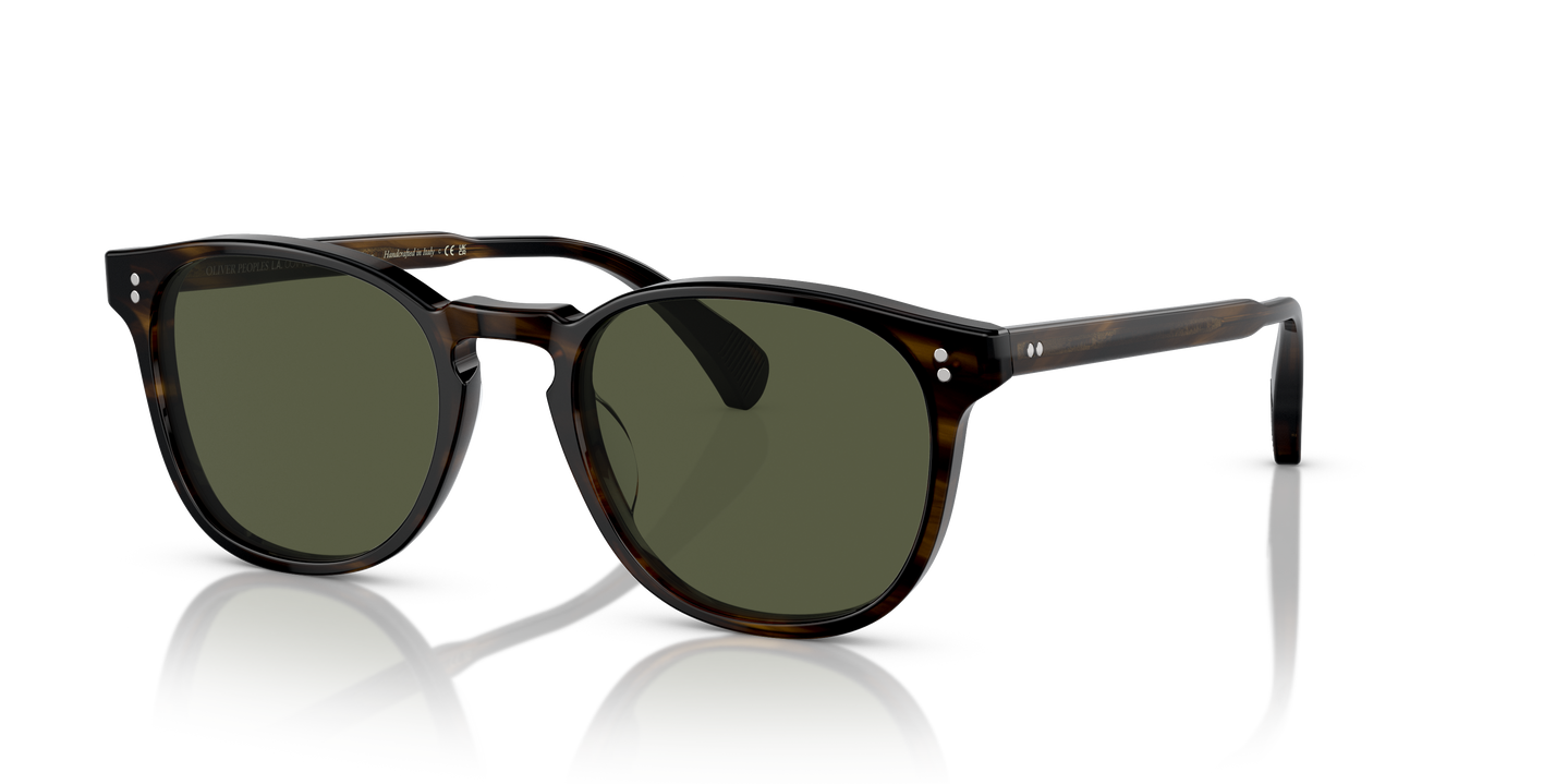 Oliver Peoples Finley Esq. Sun with Bark frame and Green lenses - Image Pins