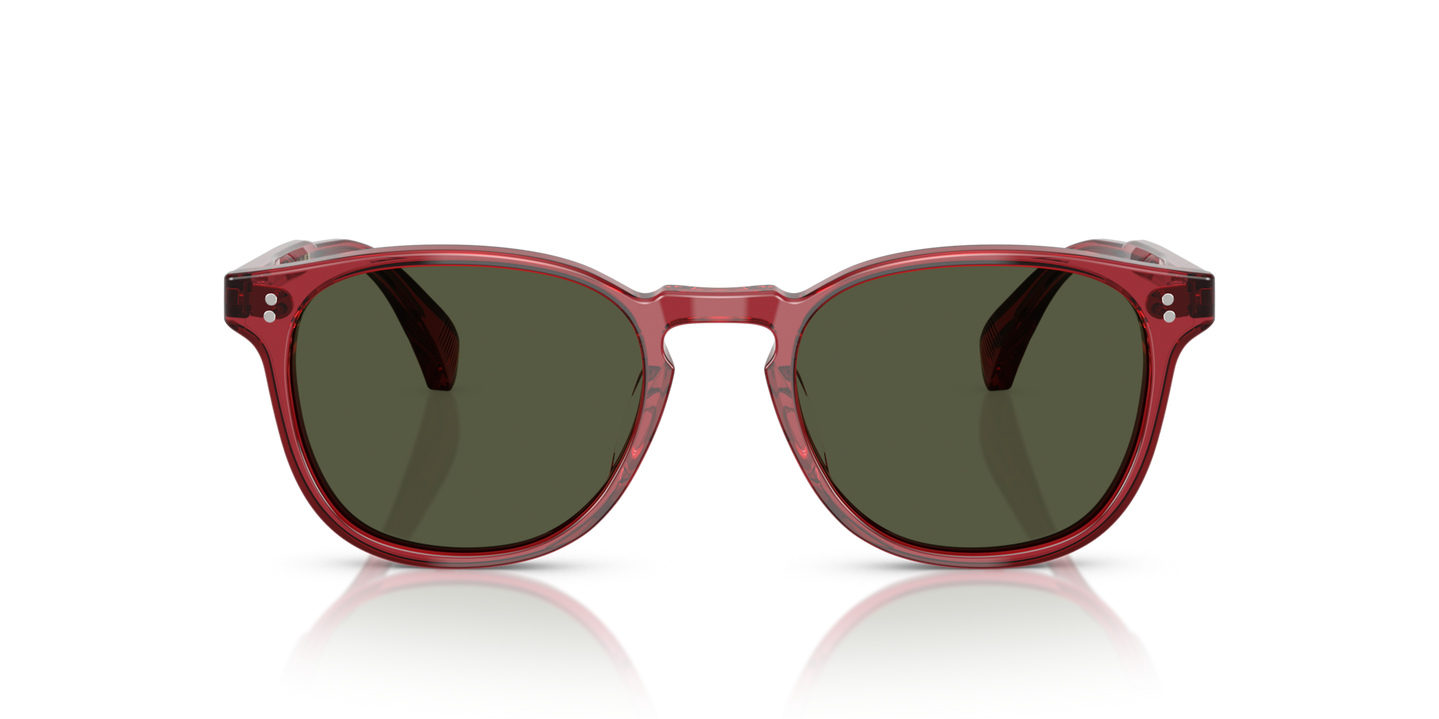 Oliver Peoples Finley Esq. Sun with Translucent Rust frame and Green lenses - Image Lenses