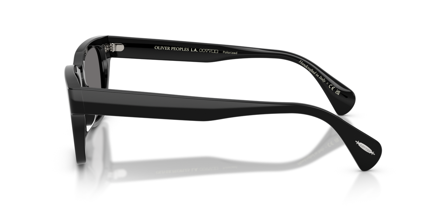 Oliver Peoples Ryce Sun with Black frame and Grey lenses - Image Oliver Peoples Logo