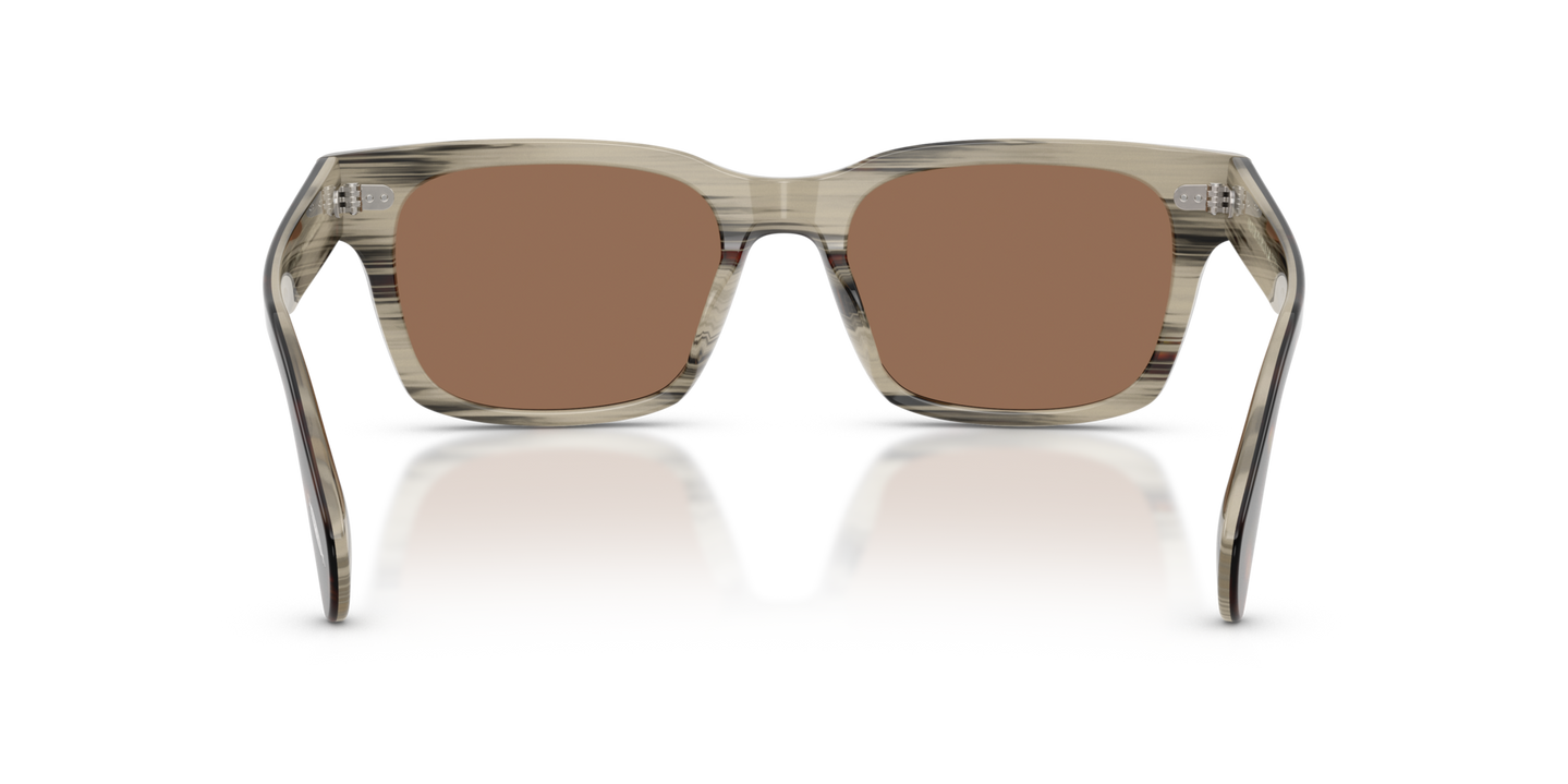 Oliver Peoples Ryce Sun with 362/Horn frame and Brown lenses - Image Nosepads